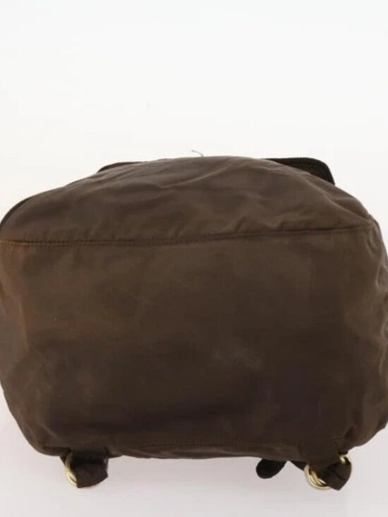 PRADA Backpack Nylon Brown Gold Auth bs33338 main image 10